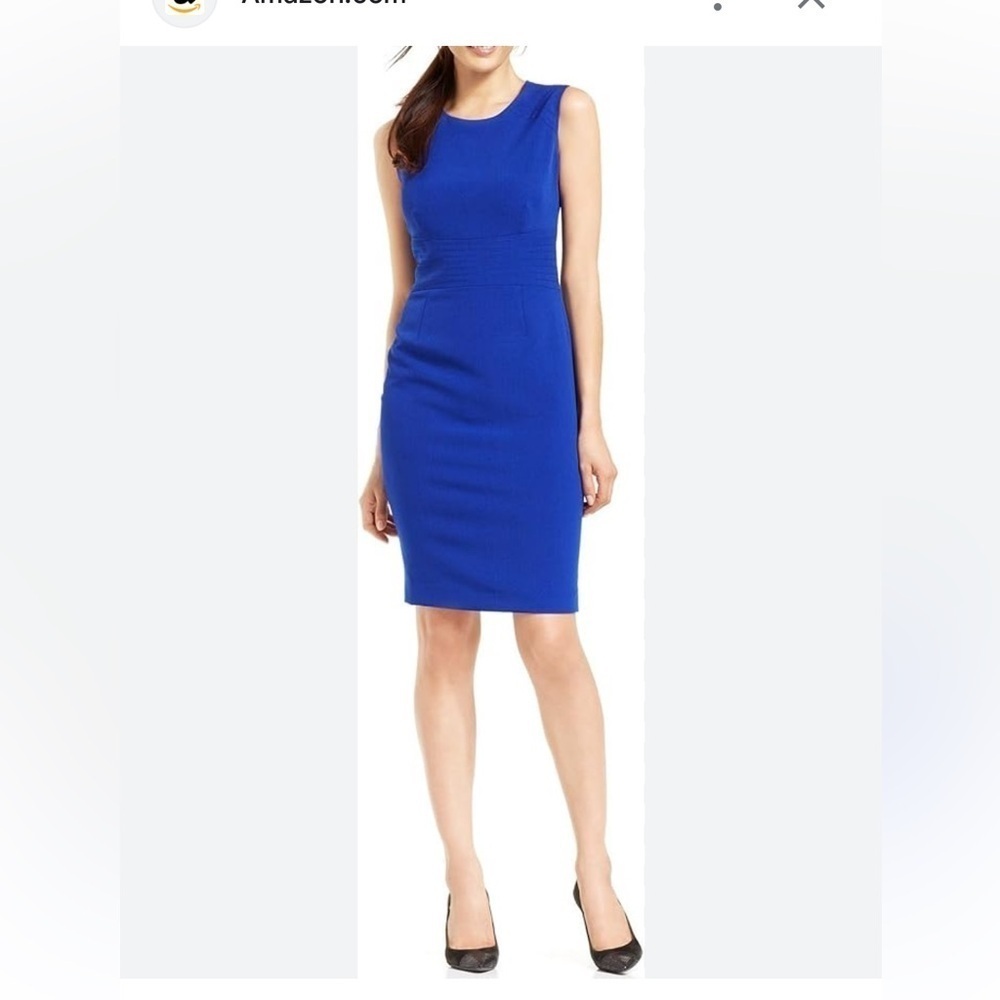 Nipon boutique blue sleeveless sheath dress size 14W